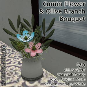 Cumin & Olive Bouquet White AdPic (Percent)